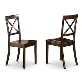 East West Furniture - 7 PC formal Dining room set-Dining Table with Leaf 6 Chairs for Dining room - Cappuccino