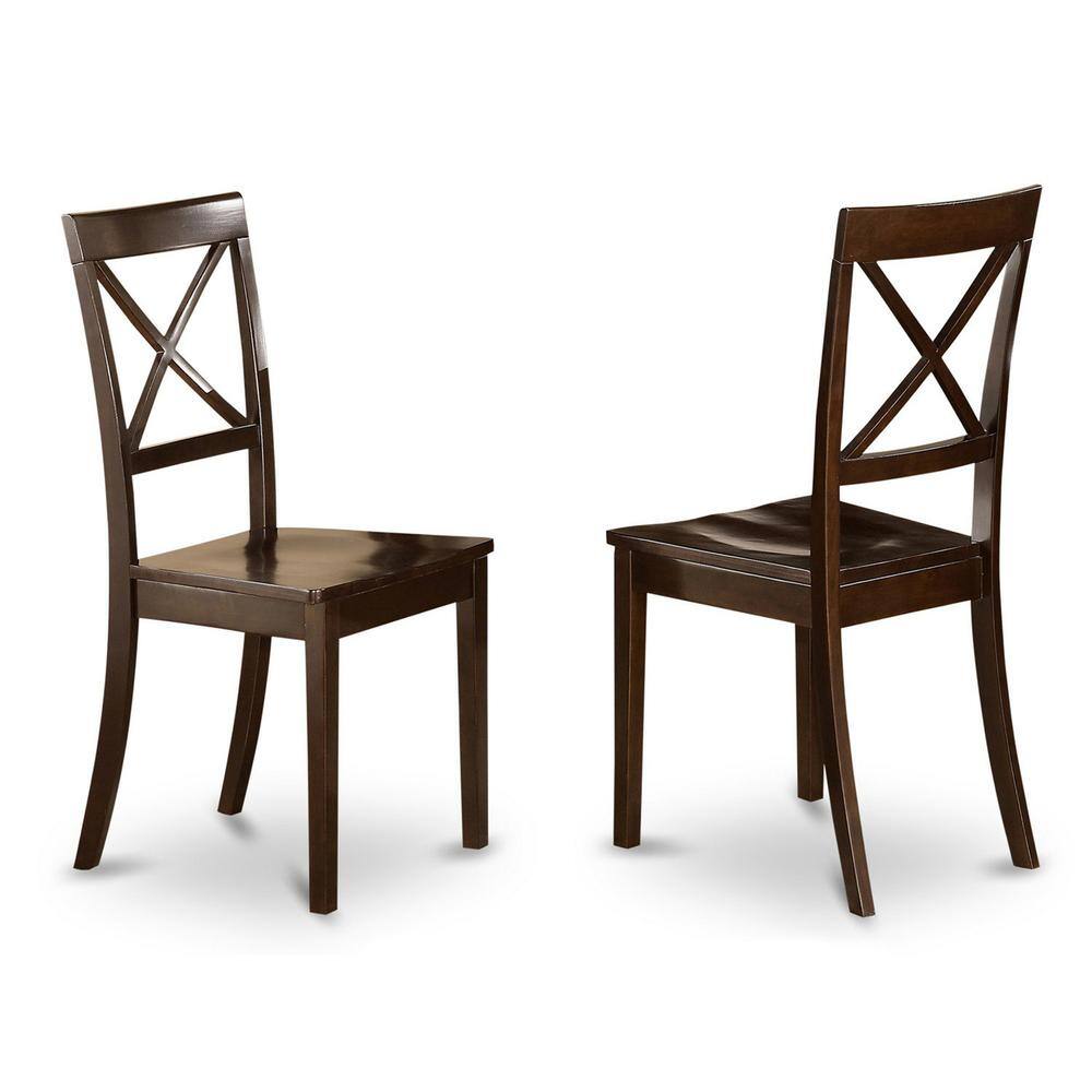 Angle. East West Furniture - 3 Pc Kitchen Table set-Table and 2 Dining Chairs - Cappuccino.