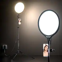 PARKER SLATER - 10" LED Ring Light with 62" Tripod Stand, Phone Holder & Remote for iPhone, Makeup, Video Recording, Live Streaming, Tik