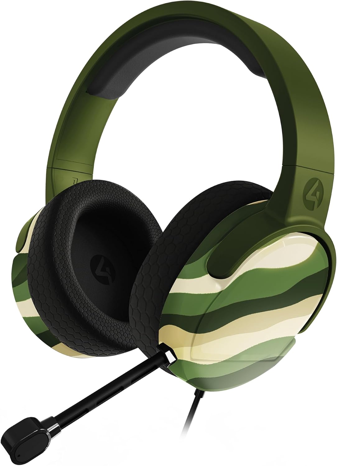 Front. 4Gamers - Panther Headset WAVE - PS4, PS5, Xbox One, Series S/X, Switch, PC, mobile - Forest - Green.
