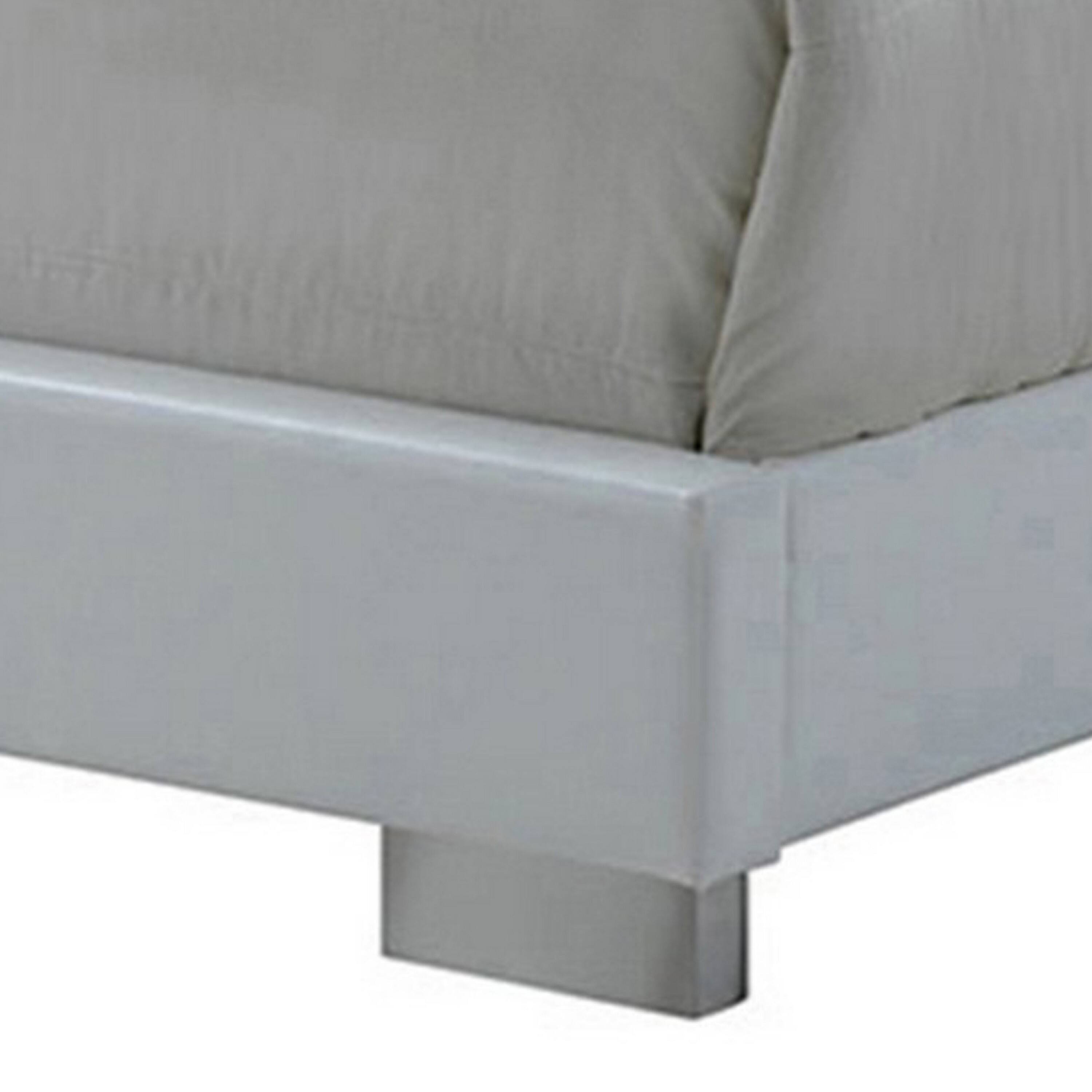 Alt View 3. Manhattan Lane - Sok Queen Panel Bed with LED Headboard, Low Profile Footboard - White.