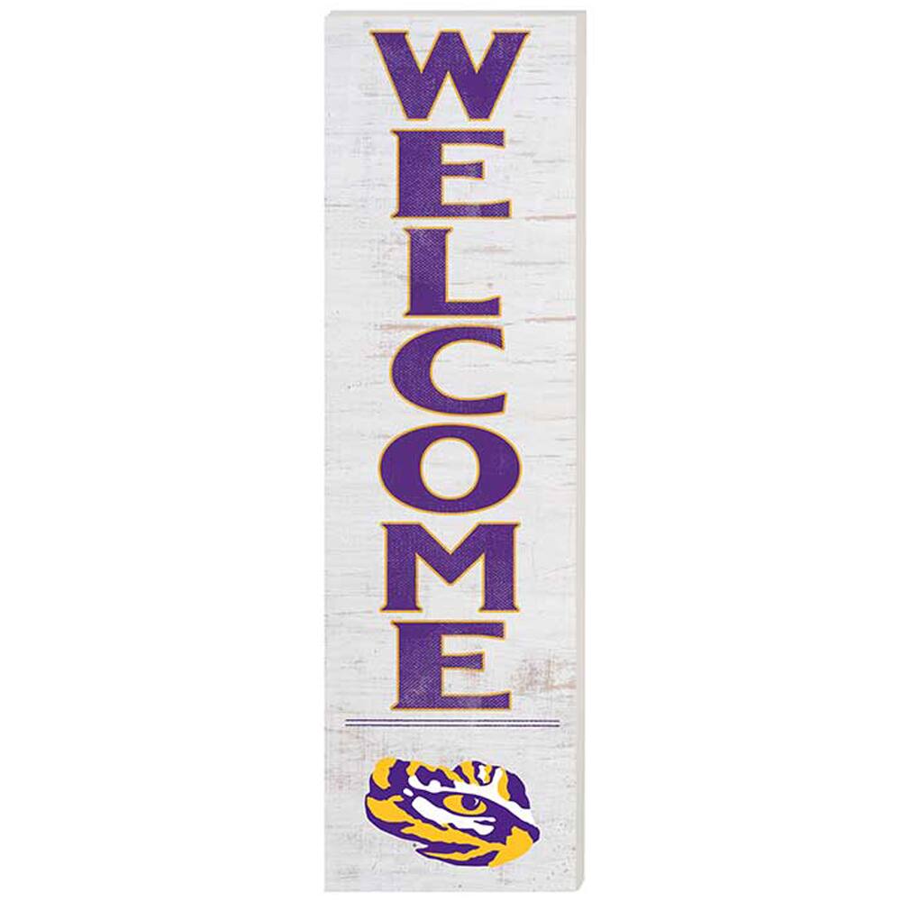 Front. Jardine - LSU Tigers 10'' x 35'' Indoor/Outdoor Welcome Sign - White.