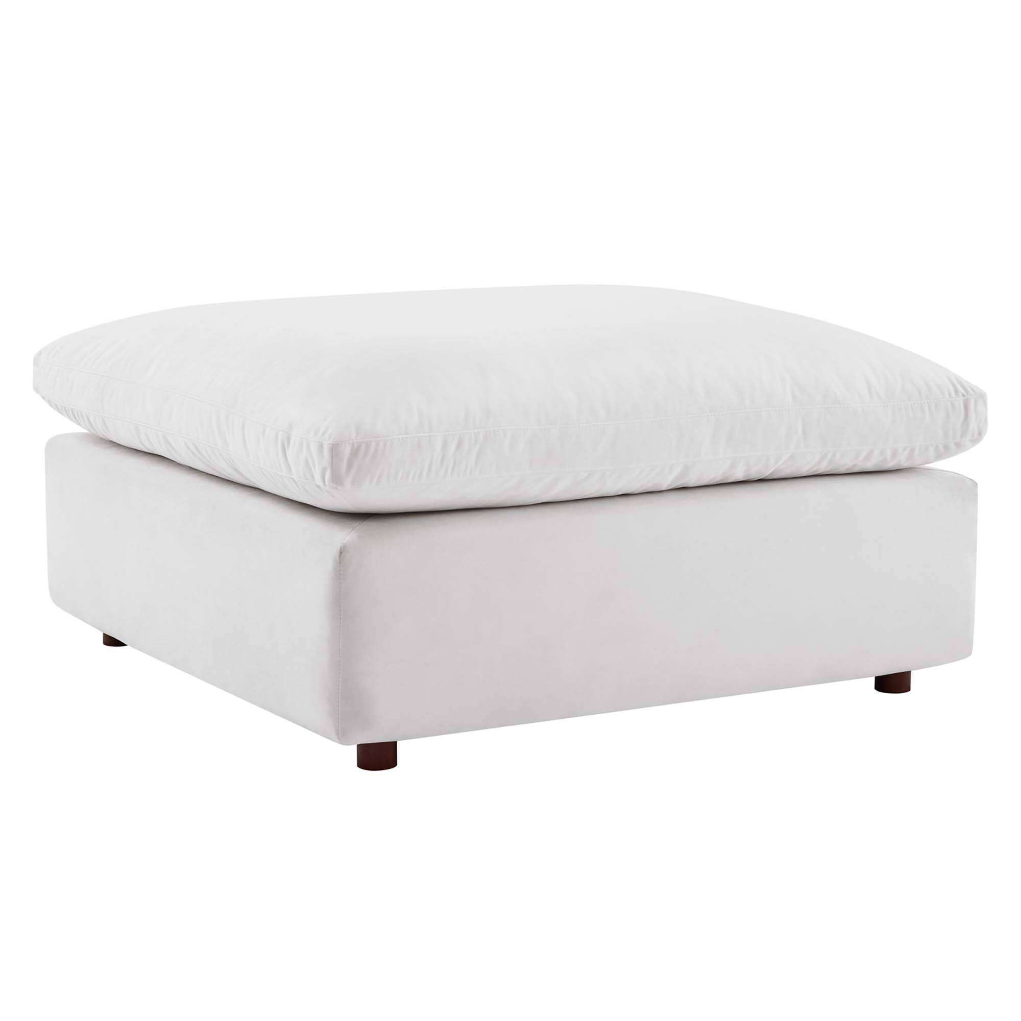 Angle. Modway - Commix Down Filled Overstuffed Performance Velvet Ottoman by Modway - EEI-4365-WHI.