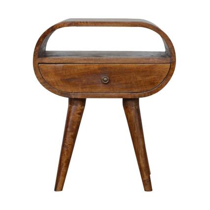 Front. Artisan Furniture - Artisan Furniture Solid Wood Chestnut Nightstand 1 Drawer, Dark Brown - Chestnut.