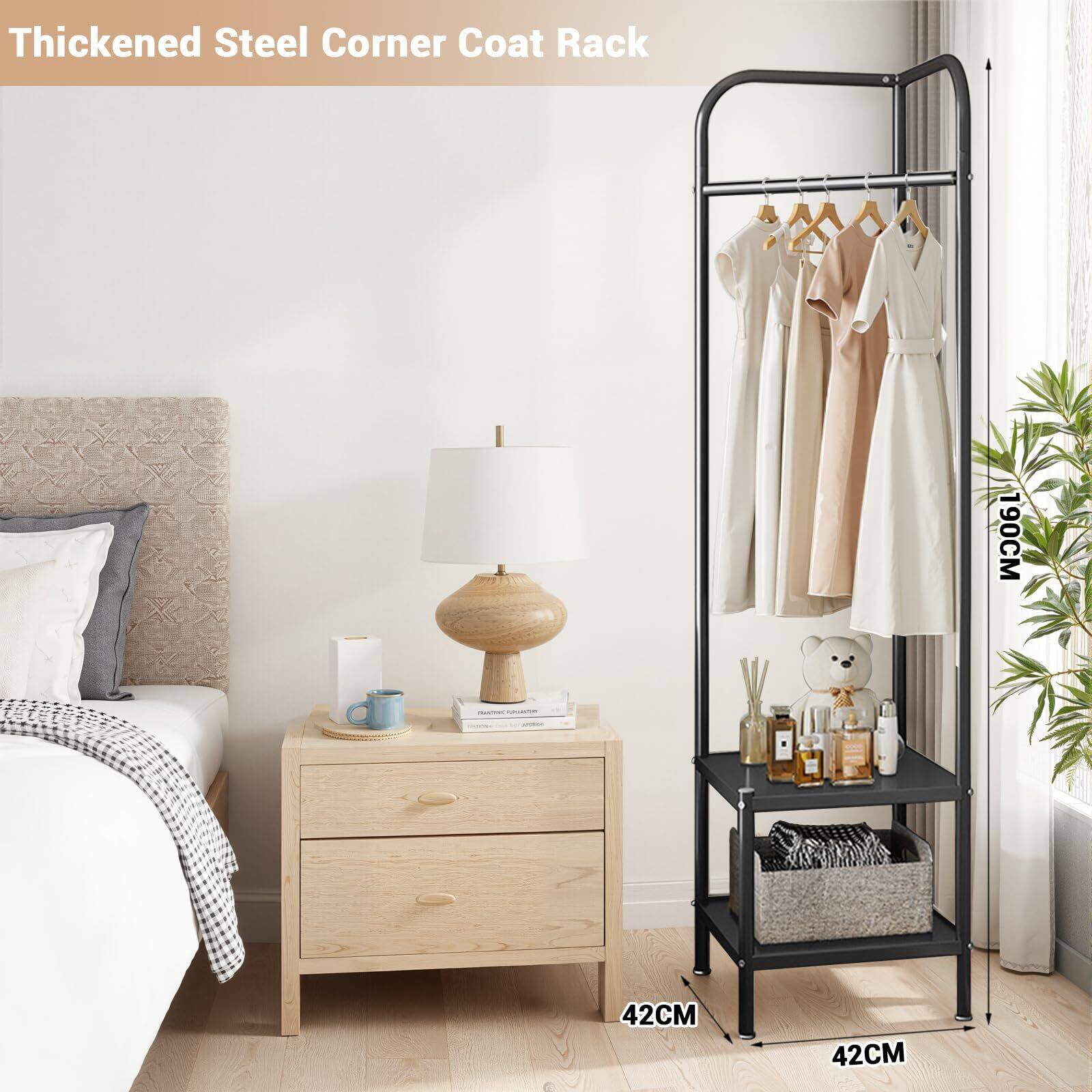 Thickened Steel Corner Coat Rack

190CM

42CM

42CM