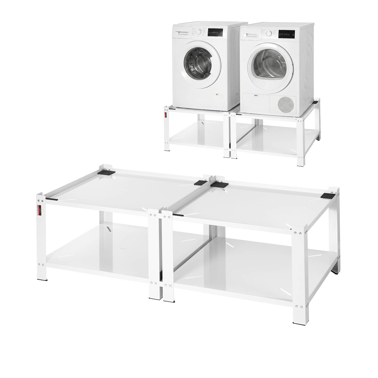 VEVOR - Laundry Pedestal, 16.1 in Height, 27.5 x 27.5 in Washer and Dryer Pedestals with Storage Shelf, 700 lbs Load Capacity - White