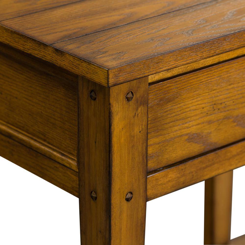 Alt View 4. Liberty Furniture Industries - Lake House Sofa Table in Oak - Brown.