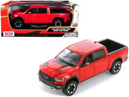 2019 RAM 1500 Rebel Crew Cab Pickup Truck 1/24 Diecast Model Car by Motormax - Red