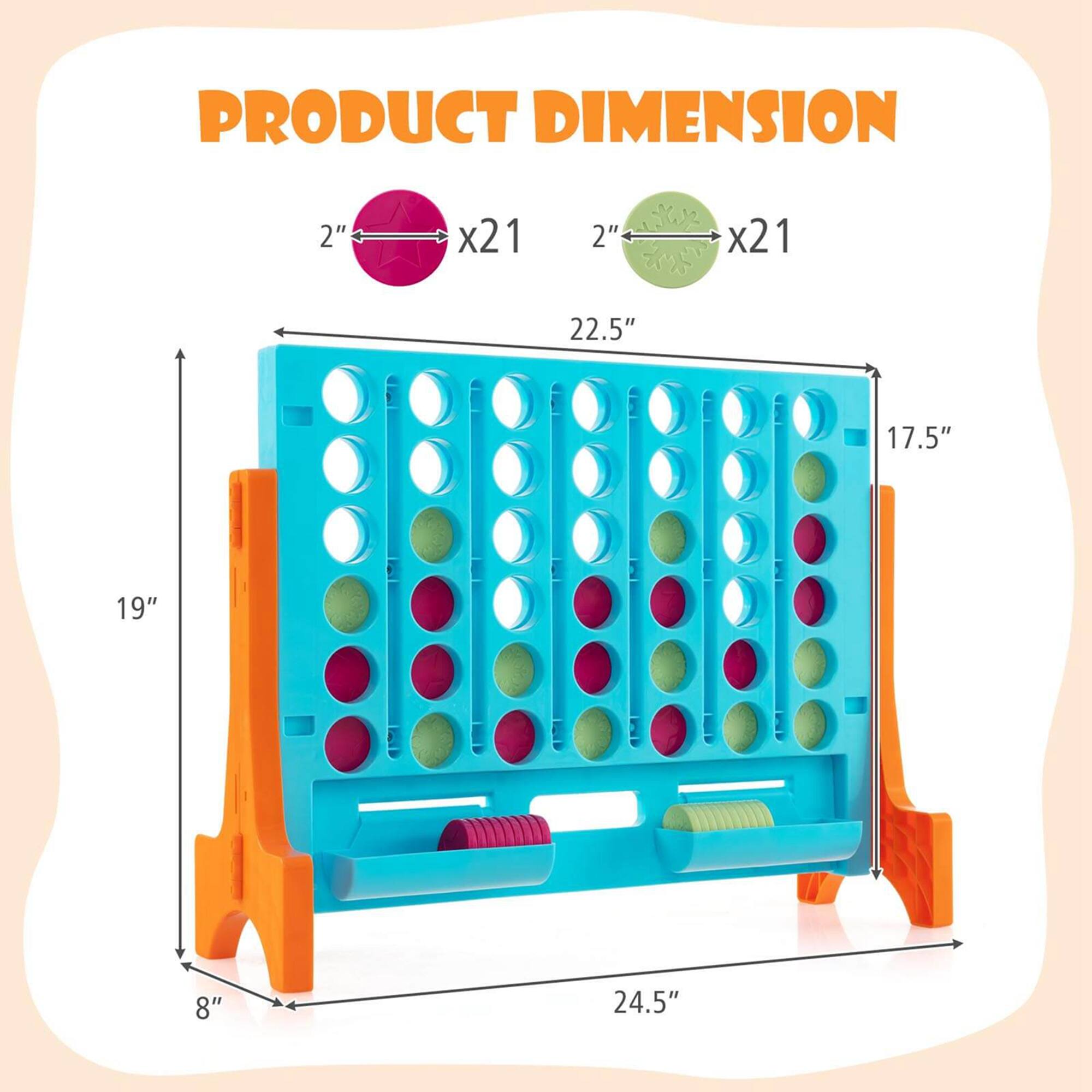 PRODUCT DIMENSION

2" x 21  
2" x 21  
22.5"  
17.5"  
19"  
8"  
24.5"