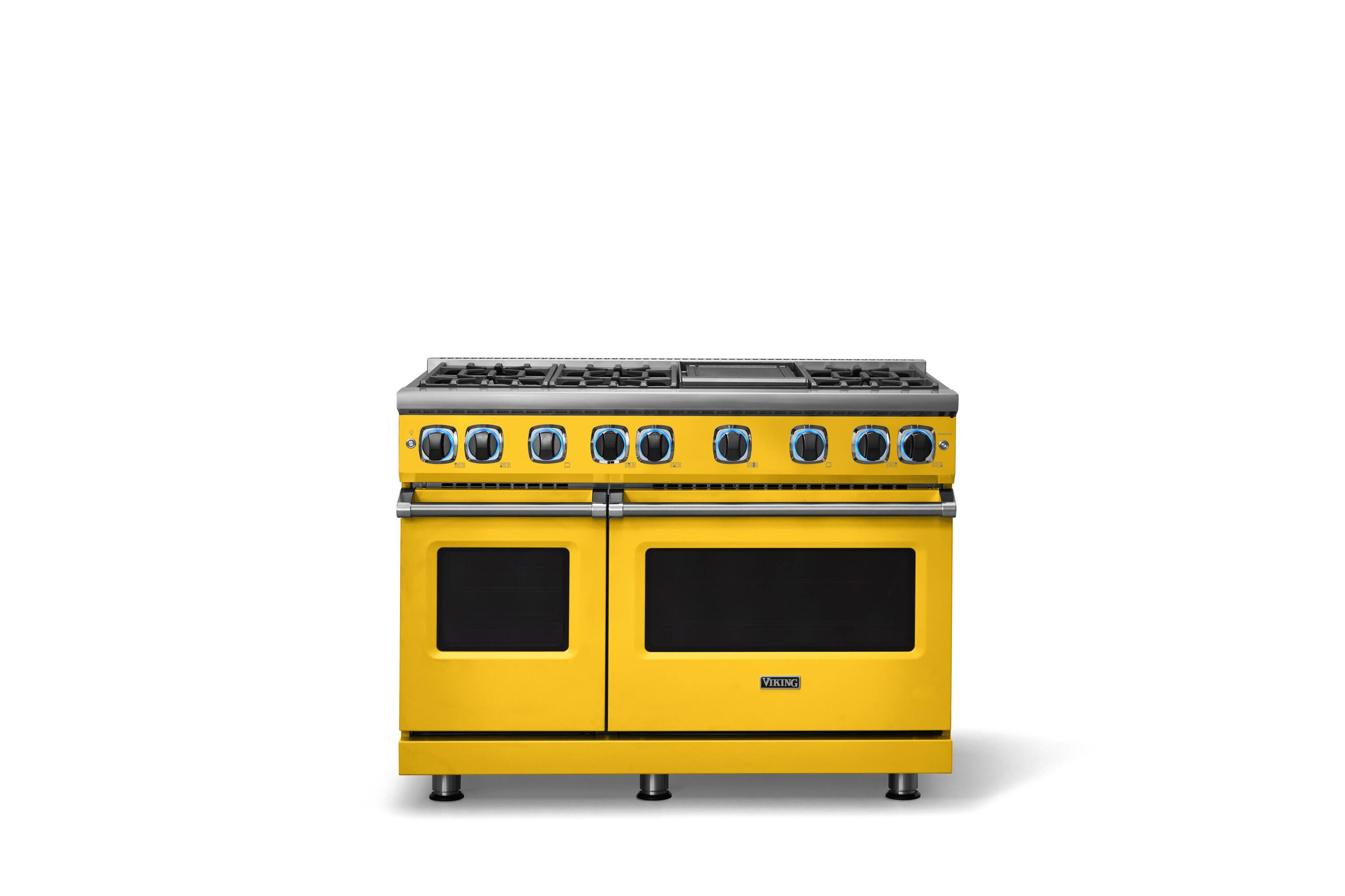 Alt View 4. Viking - 48"W. 7.3 Cu. Ft. Freestanding Sealed 6 Burner LP Gas Range/Griddle  - Daffodil - Daffodil.