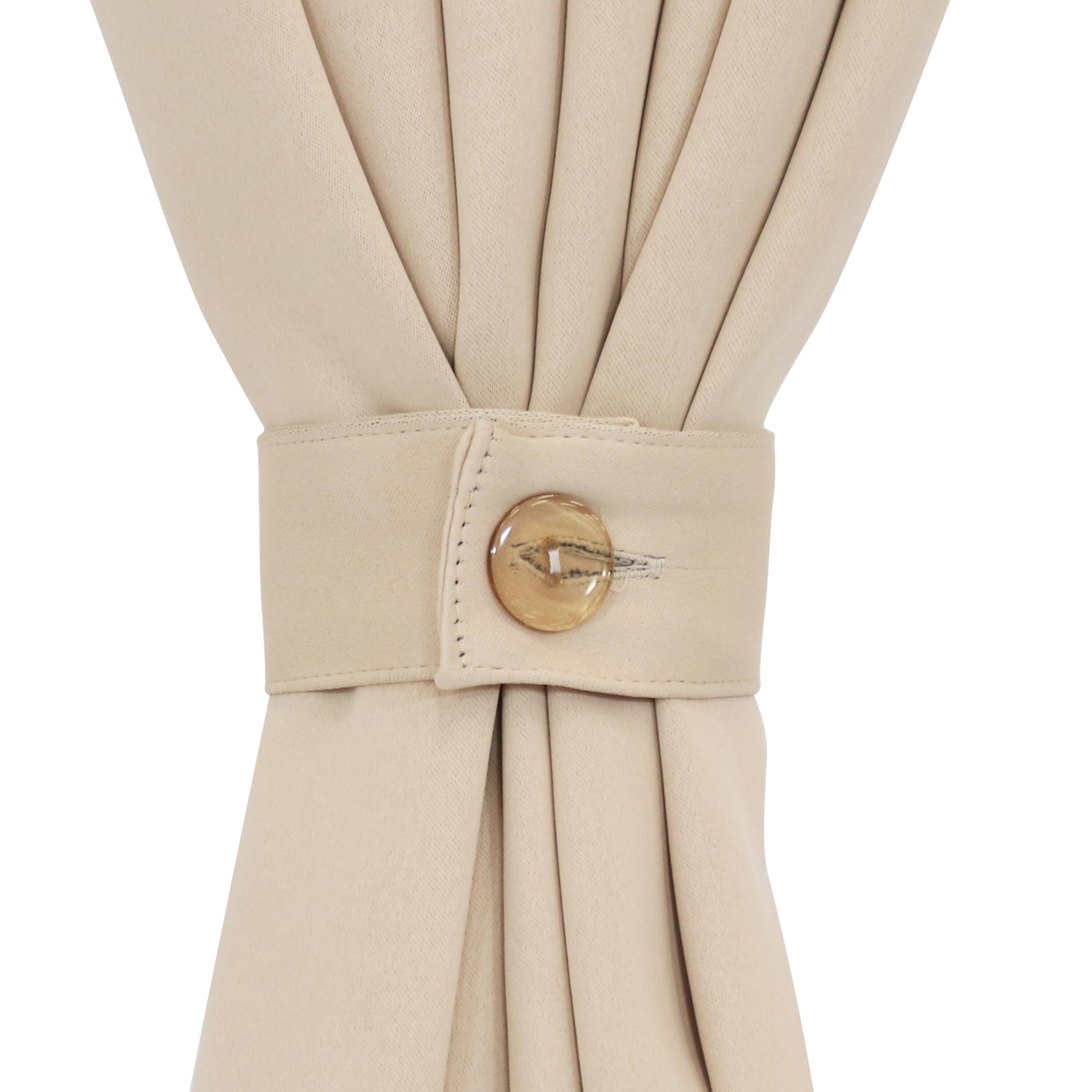 Alt View 7. Sunnydaze - Room Darkening Curtain Panel - 52 in x 120 in - Set of 2 - Beige.