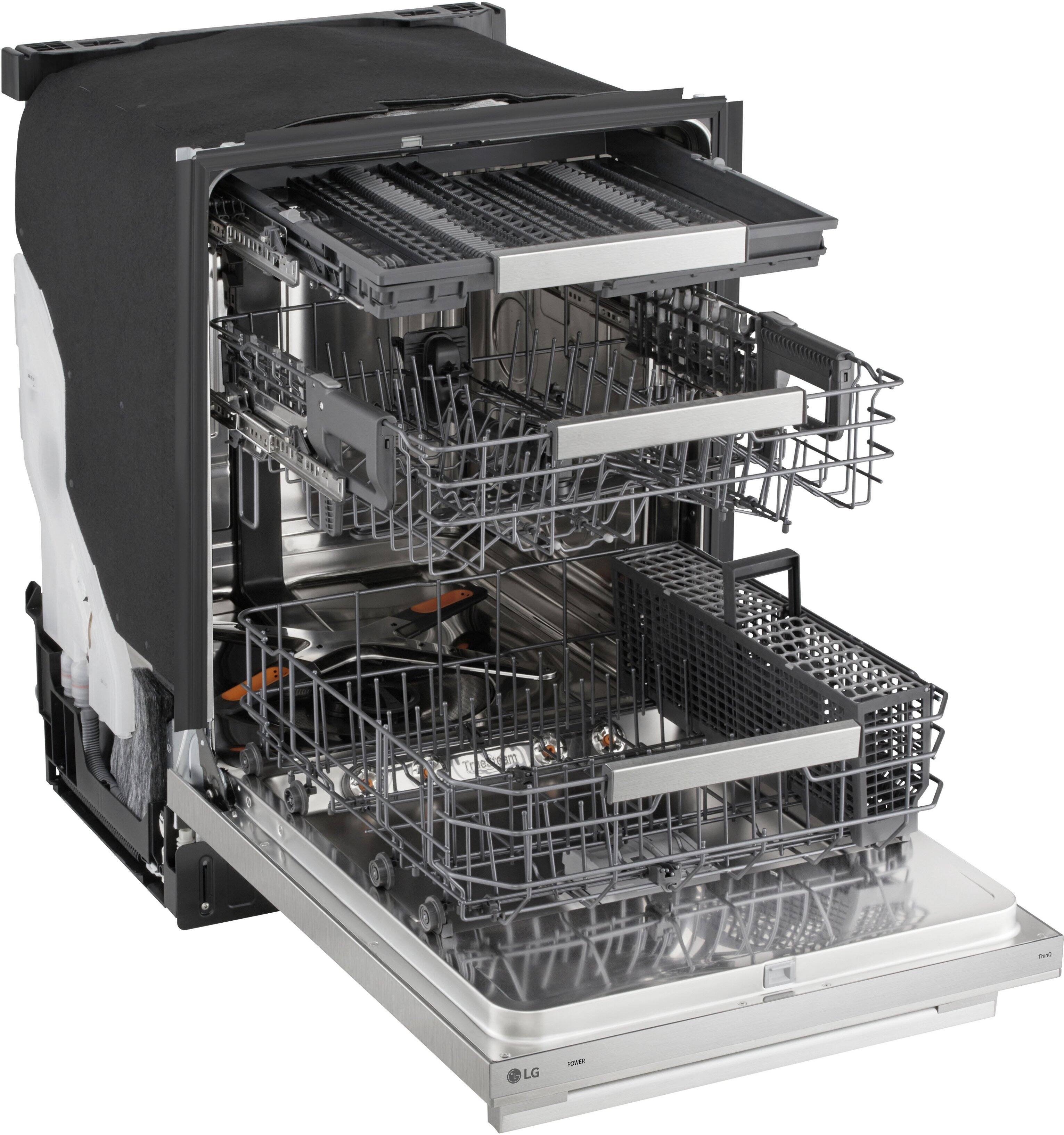Alt View 14. LG - FlushFit 24" Top Control Smart Built-In Stainless Steel Tub Dishwasher with 3rd Rack, 1 Hour Wash & Dry Cycle and 39dBA - Printproof Stainless Steel.