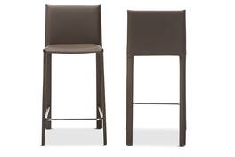 Baxton Studio - Crawford Modern and Contemporary Leather Upholstered Counter Height Stool - Taupe