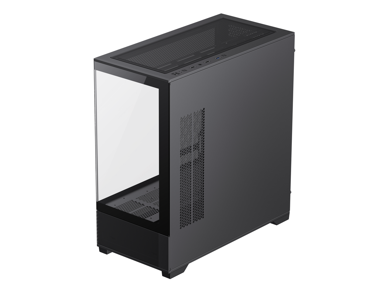 Alt View 7. GAMEMAX - GAMEMAX VISTA MB Black USB3.0 Micro-ATX Tower Tempered Glass Computer Case. Fan is Not Included. - Black.