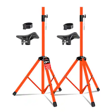 The text on the image reads: "OFT Universal Tripod Speaker Stand."