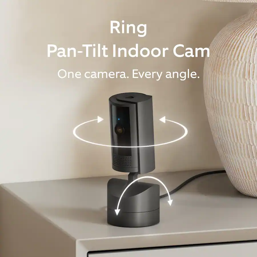Ring Pan Tilt Indoor Security Cam with 360° Horizontal Pan