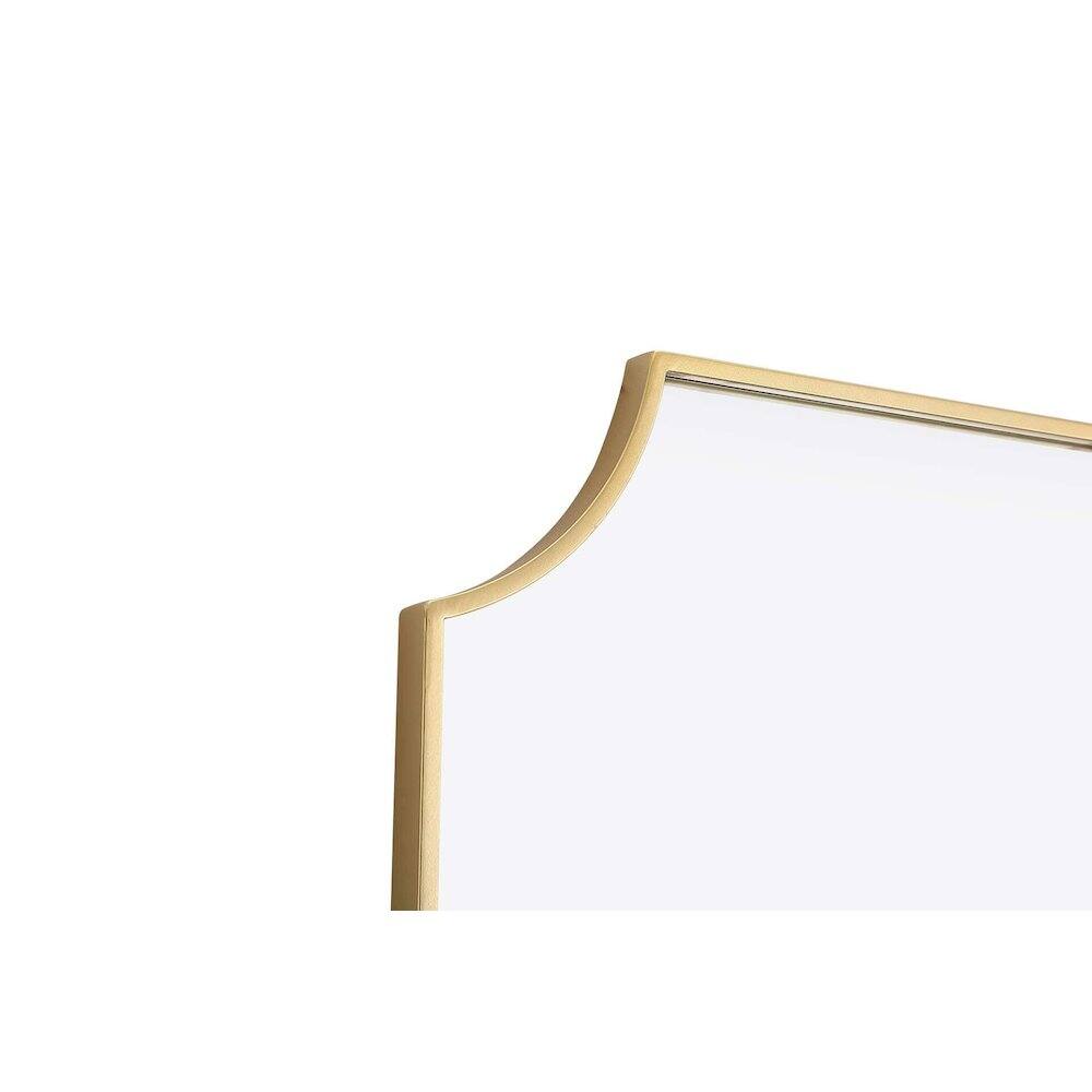 Back. Elegant Kitchen and Bath - Notched Metal Mirror 22x36 inch in Brass - Brass.