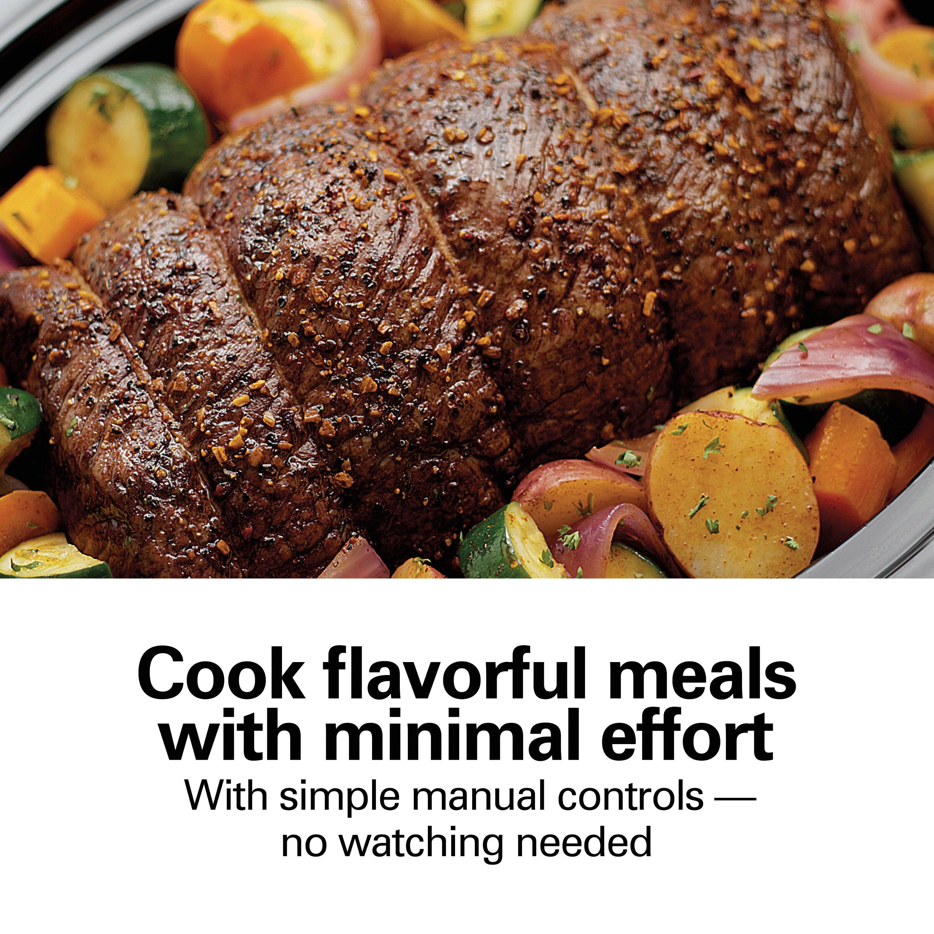 Cook flavorful meals with minimal effort  
With simple manual controls — no watching needed