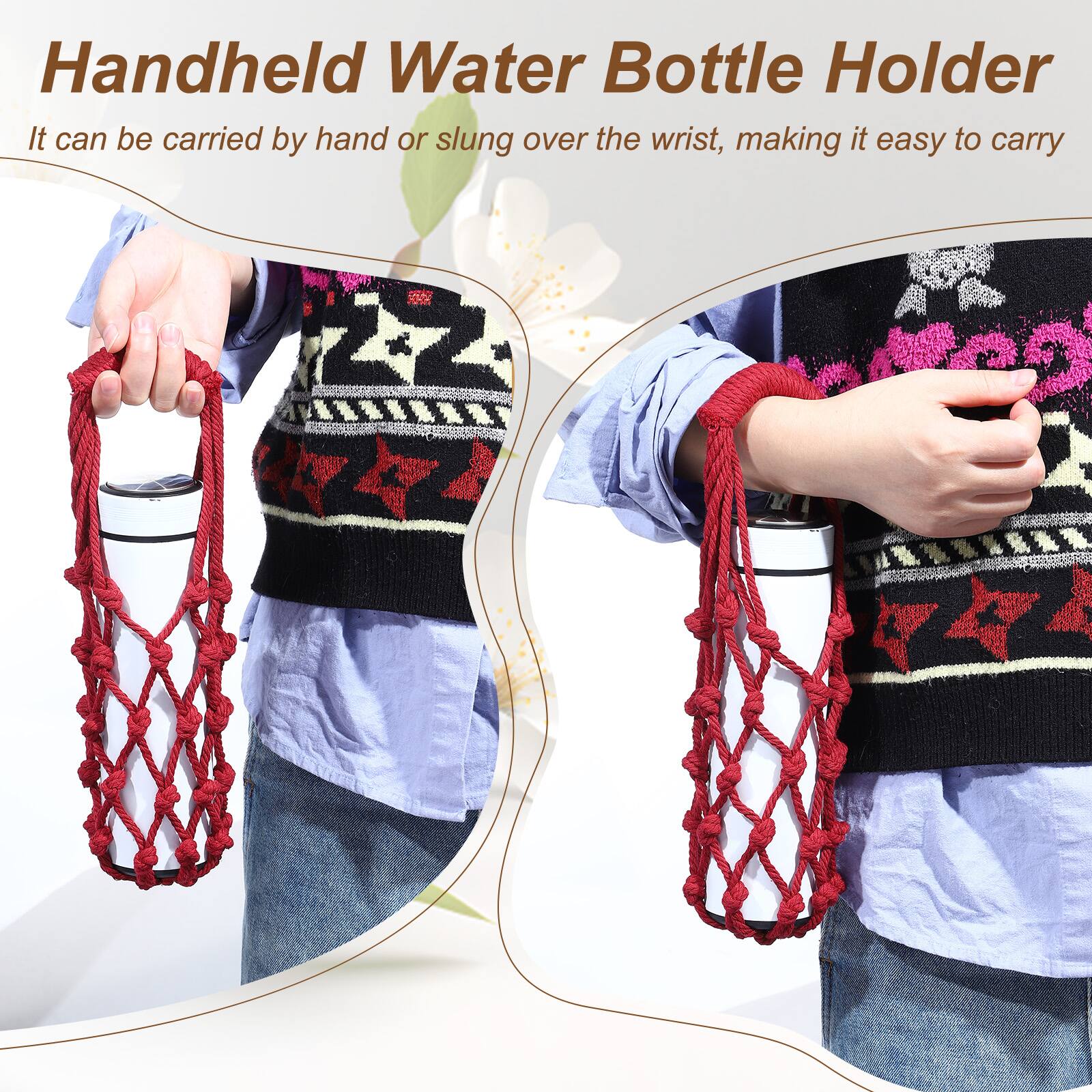 Handheld Water Bottle Holder  
It can be carried by hand or slung over the wrist, making it easy to carry