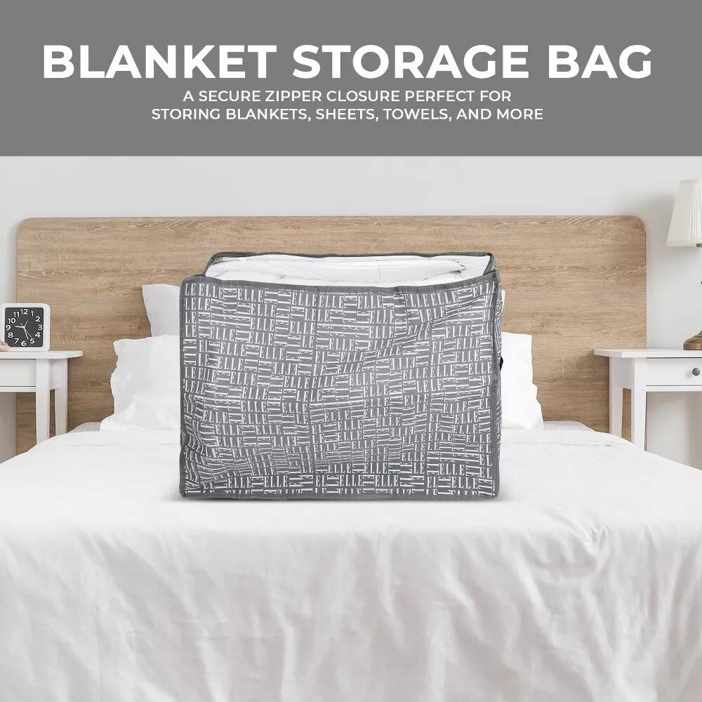 BLANKET STORAGE BAG  
A SECURE ZIPPER CLOSURE PERFECT FOR STORING BLANKETS, SHEETS, TOWELS, AND MORE