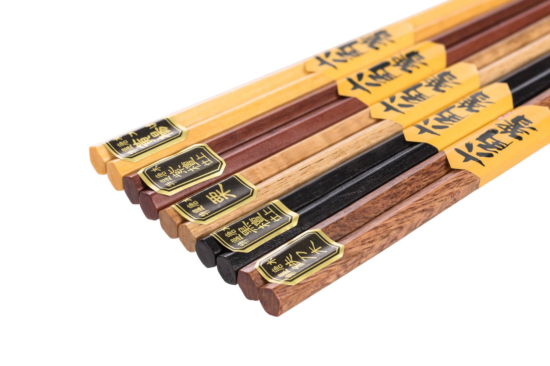 Back. Heim Concept - Heim Concept 5 Pair Organic Standard Hardwood Japanese Reusable Wood Chopsticks - Brown.