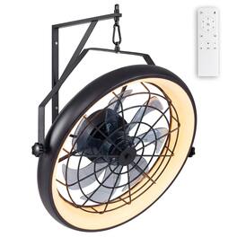 Boyel Living - 20” Wall Mounted Fan with Dimmable LED Light and 6 Wind Speeds-Black