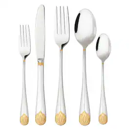 Dazzed Corner - Silverware Set,30 Piece Dinnerware Set,Flatware Set for 6 - Silver