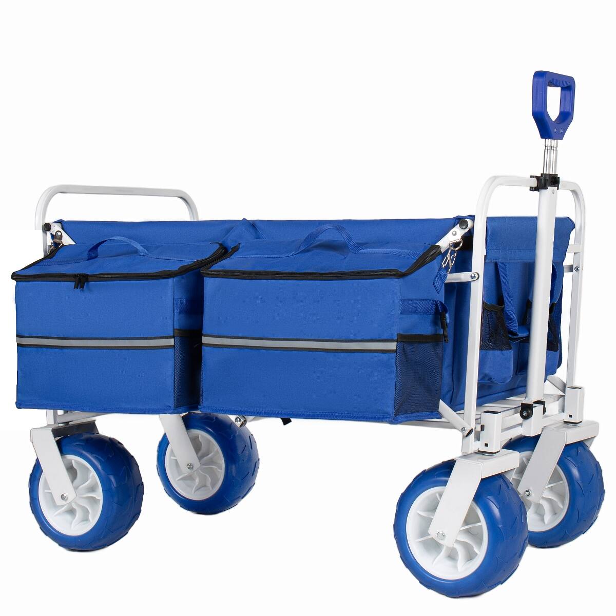 Front. Loheer - Loheer 500 lb Heavy Duty Beach Wagon, 150L Collapsible Folding Cart with Nine Inch All Terrain Wheels.