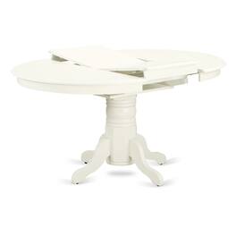 East West Furniture - East-West Furniture AVVE5-LWH-15 - A dining room table set of 4 wonderful parson dining chairs with Linen Fabric Baby - Linen White