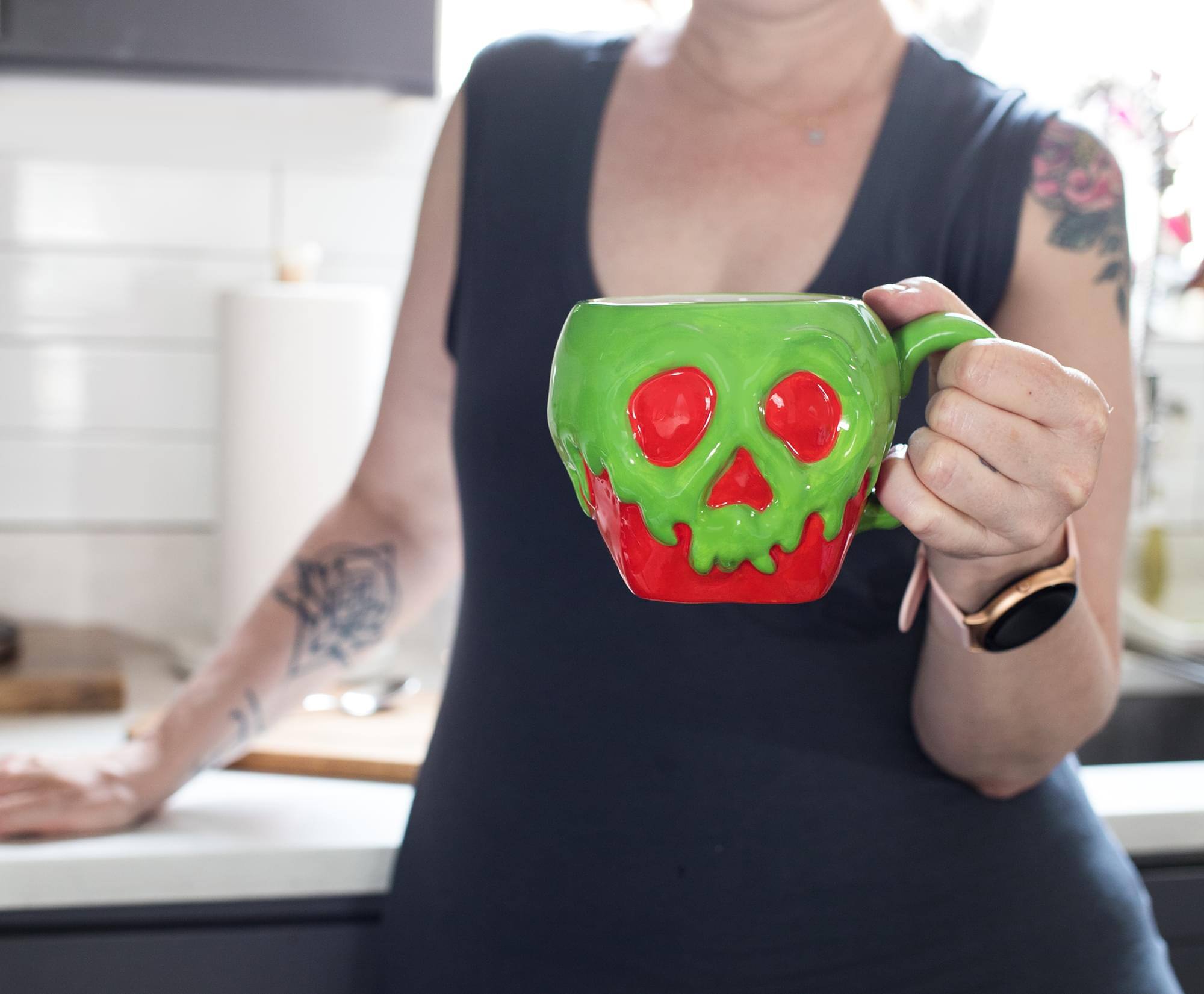 Alt View 2. Silver Buffalo - Disney Evil Queen Poison Apple Sculpted Ceramic Mug | Holds 20 Ounces - Green.