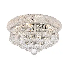 Elegant Lighting - Primo 6 light Flush Mount Clear Royal Cut Crystal - Chrome