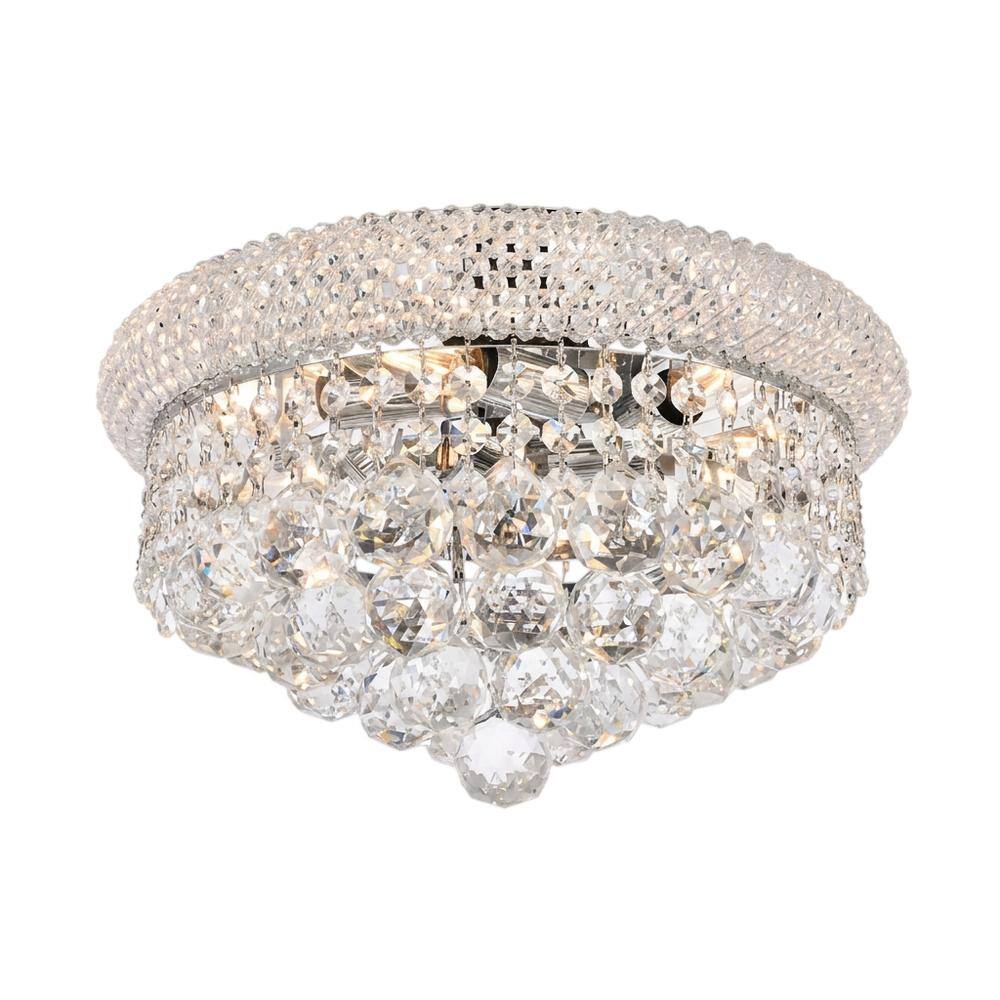 Front. Elegant Lighting - Primo 6 light Chrome Flush Mount Clear Royal Cut Crystal - Chrome.