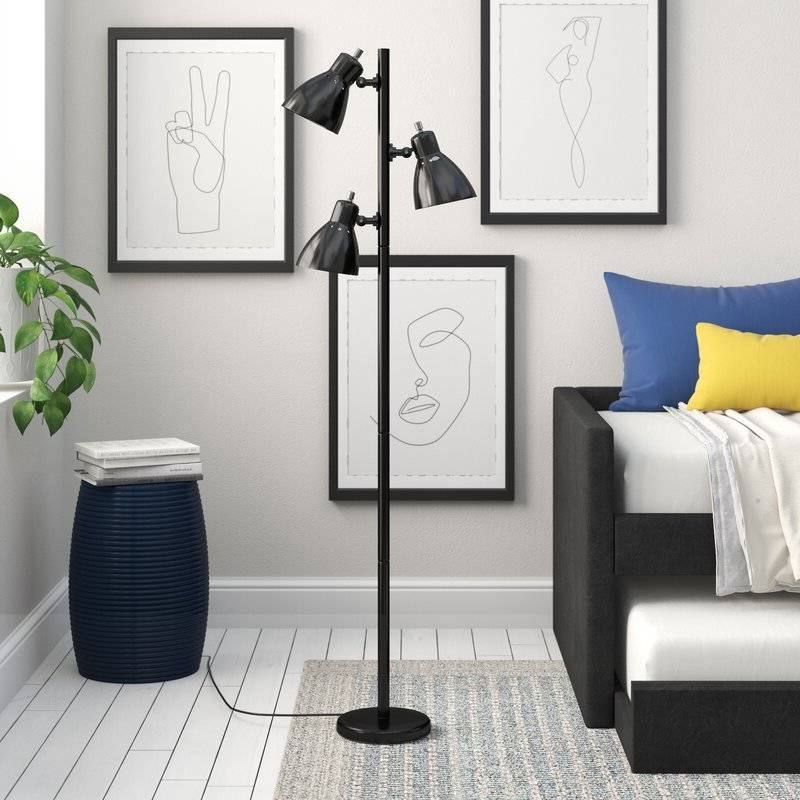 Back. Hivvago - 64-inch Black 3-Light Tree Lamp Spotlight Floor Lamp - Black.
