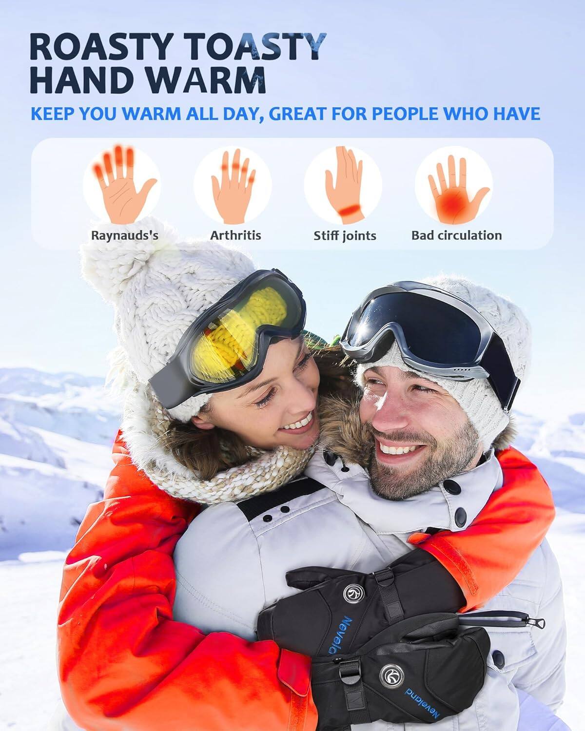 ROASTY TOASTY HAND WARM  
KEEP YOU WARM ALL DAY, GREAT FOR PEOPLE WHO HAVE  
- Raynaud's  
- Arthritis  
- Stiff joints  
- Bad circulation