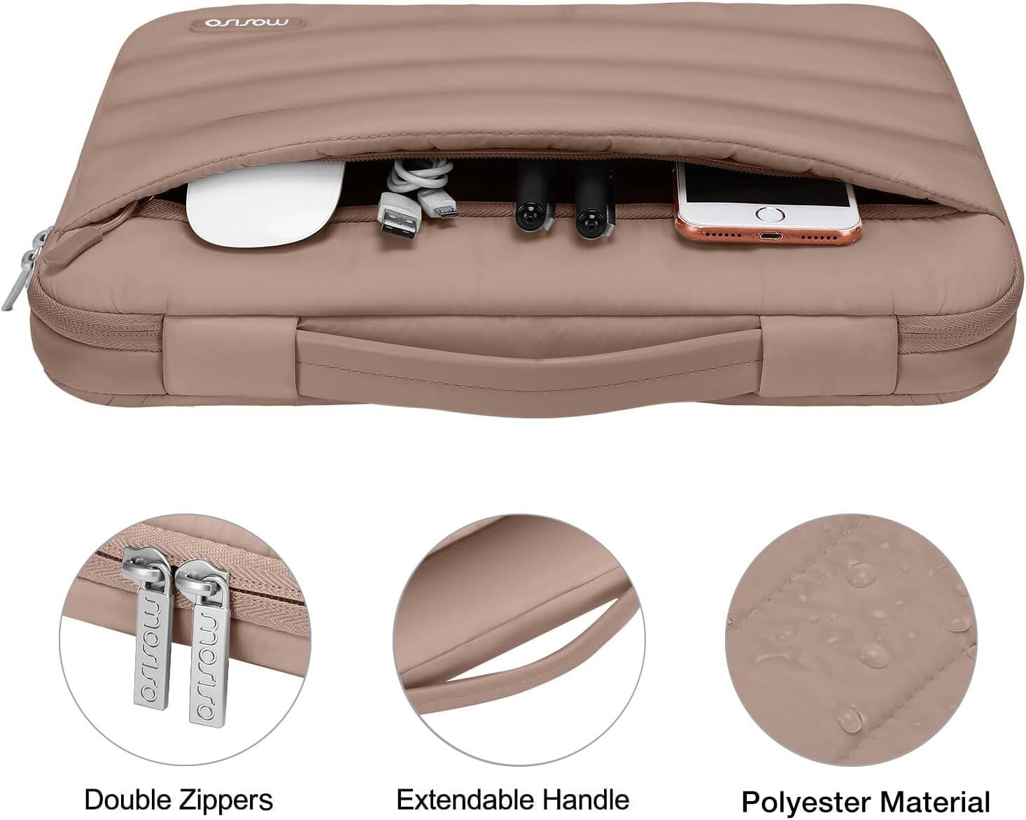 Double Zippers Extendable Handle Polyester Material