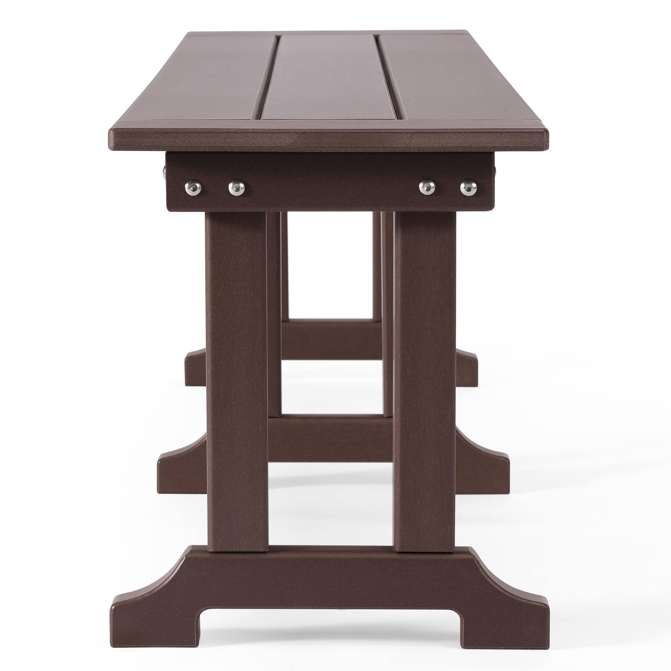Alt View 4. WestinTrends - WestinTrends Malibu 6 Piece Outdoor Patio Dining Table and Armchair Dining Bench Set - Dark Brown.