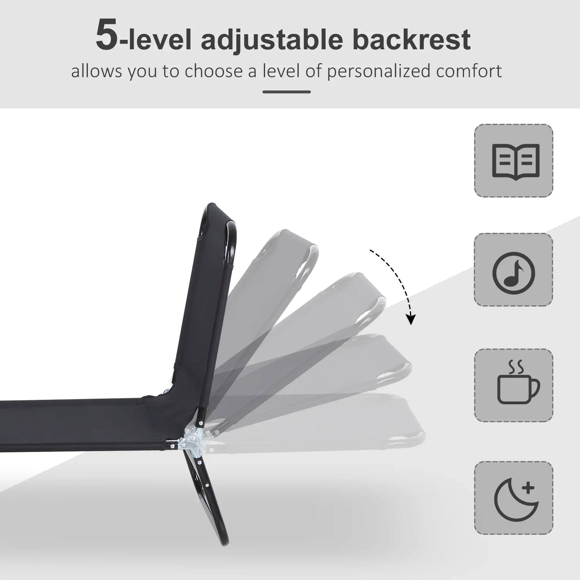 5-level adjustable backrest  
allows you to choose a level of personalized comfort