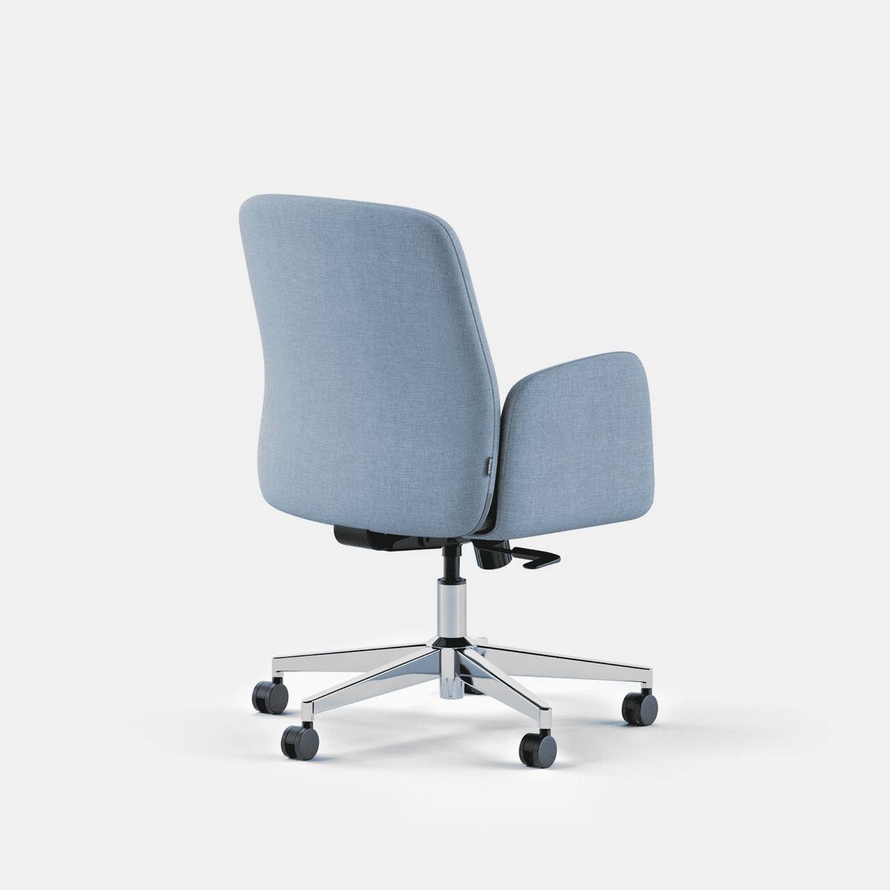 Angle. Branch Furniture - Branch Softside Mid-Century Modern Mid Back Office Chair – Removable Arms, Adjustable Height, Cloud-Like Comfort - Skylight.