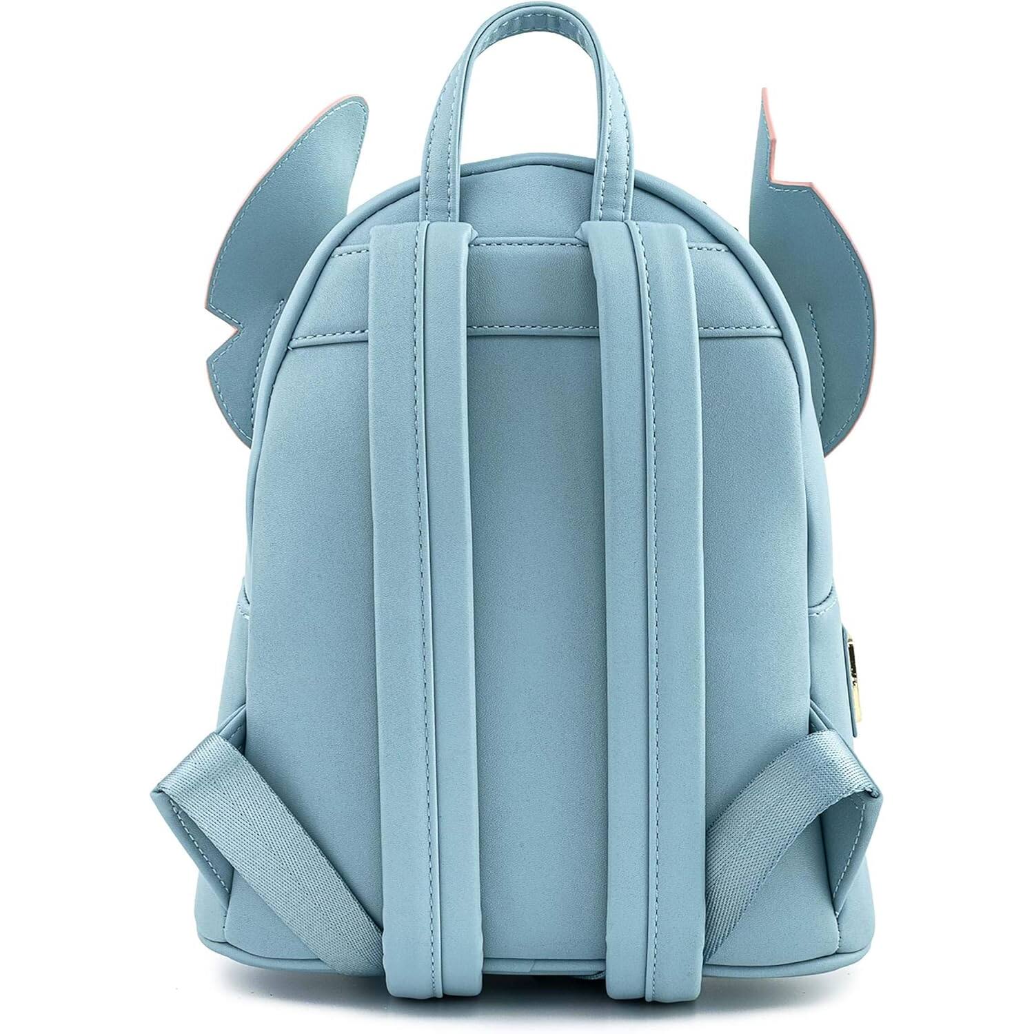 Alt View 2. LoungeFly - Loungefly Disney 3D Stitch Luau Blue Mini Faux Leather Shell Backpack - Multicolored.