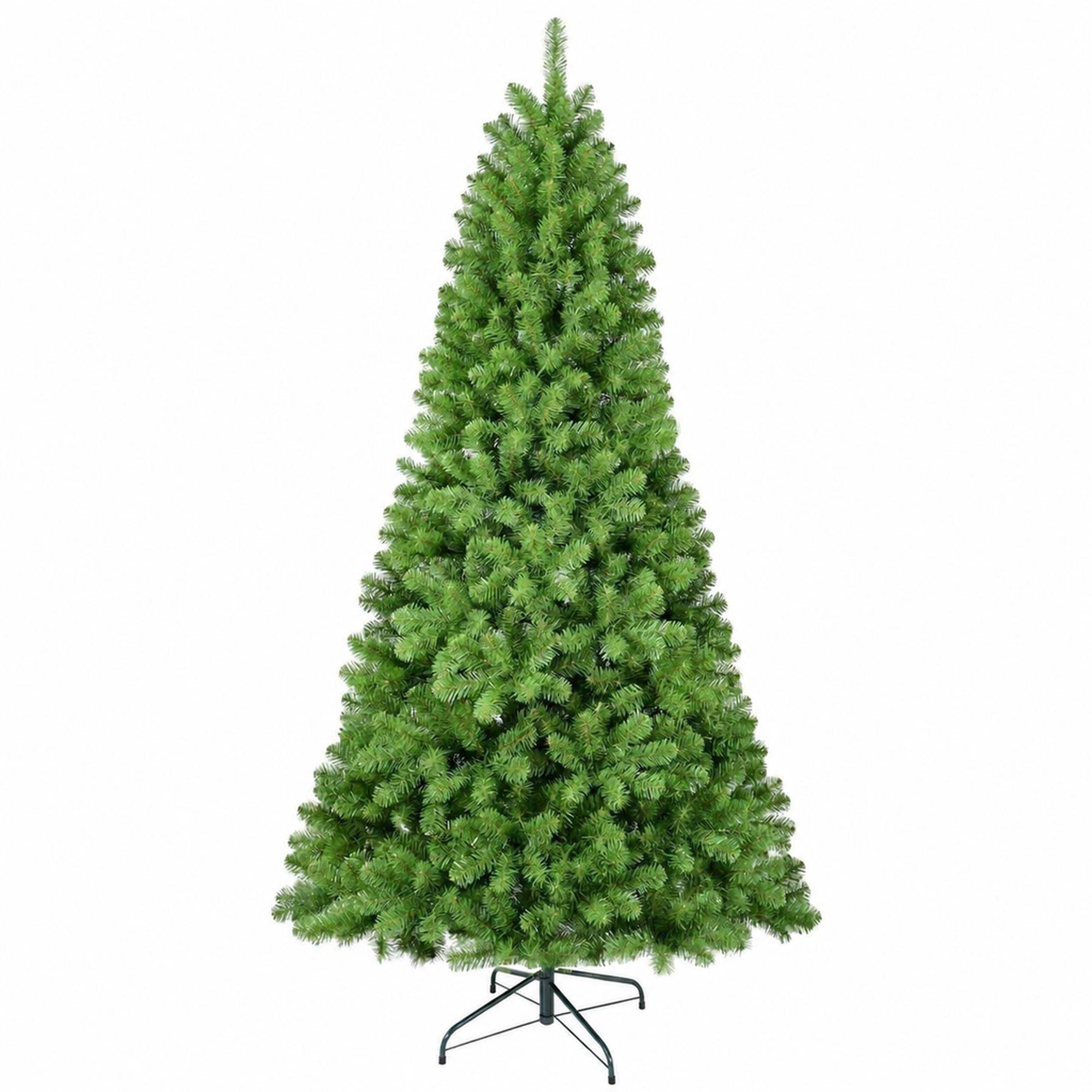 Front. RYHNUYNE - 8FT Green PVC Artificial Christmas Tree, 1430 Tips Memory Wire Hinged Structure Easy Setup Indoor Holiday Decor - Green.