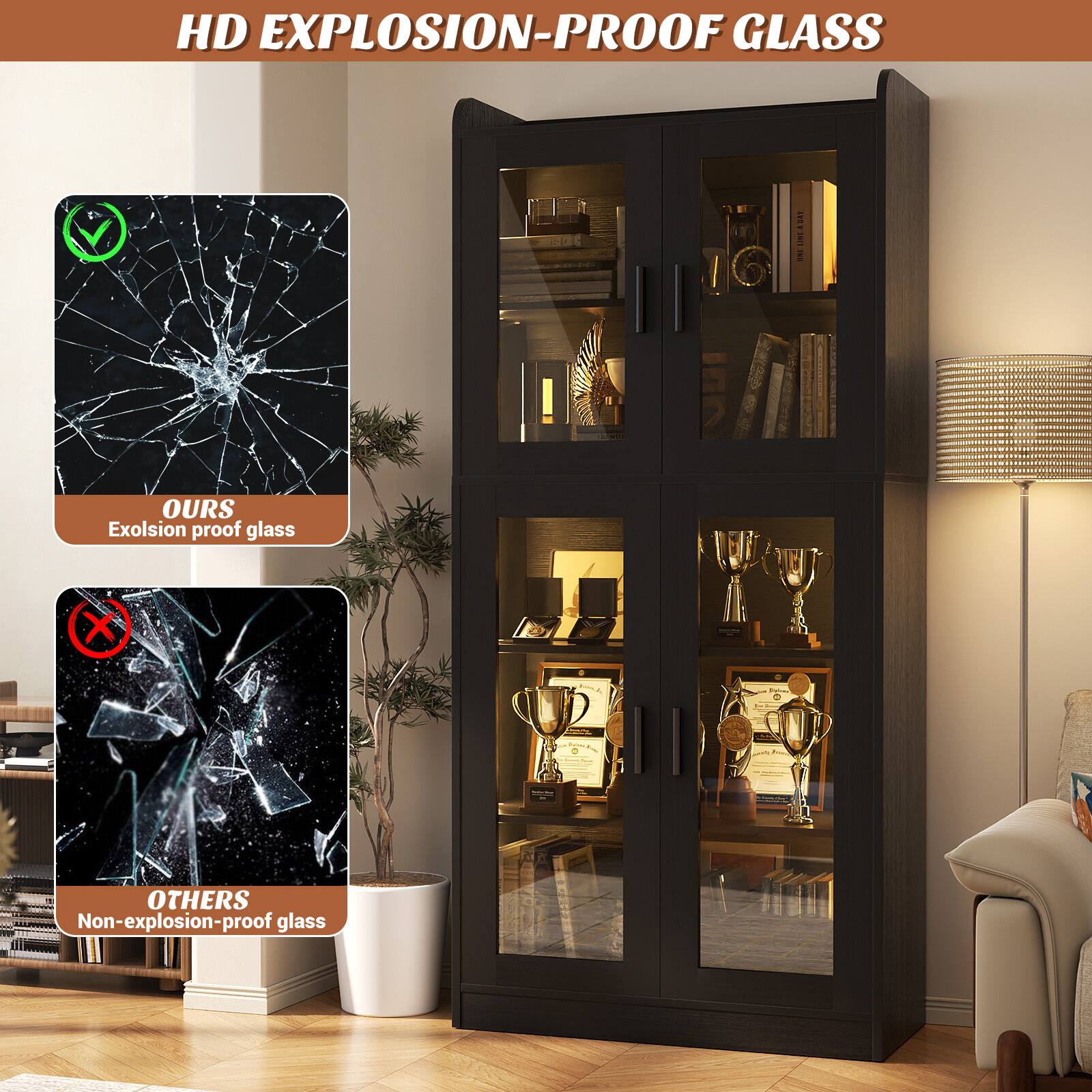 HD EXPLOSION-PROOF GLASS

OURS  
Exlosion proof glass

OTHERS  
Non-explosion-proof glass