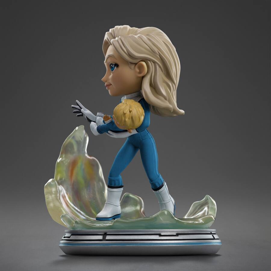 Statue The Invisible Woman And Franklin - Fantastic Four, Iron Studios, PVC Peint à La Main, 14,8 Cm