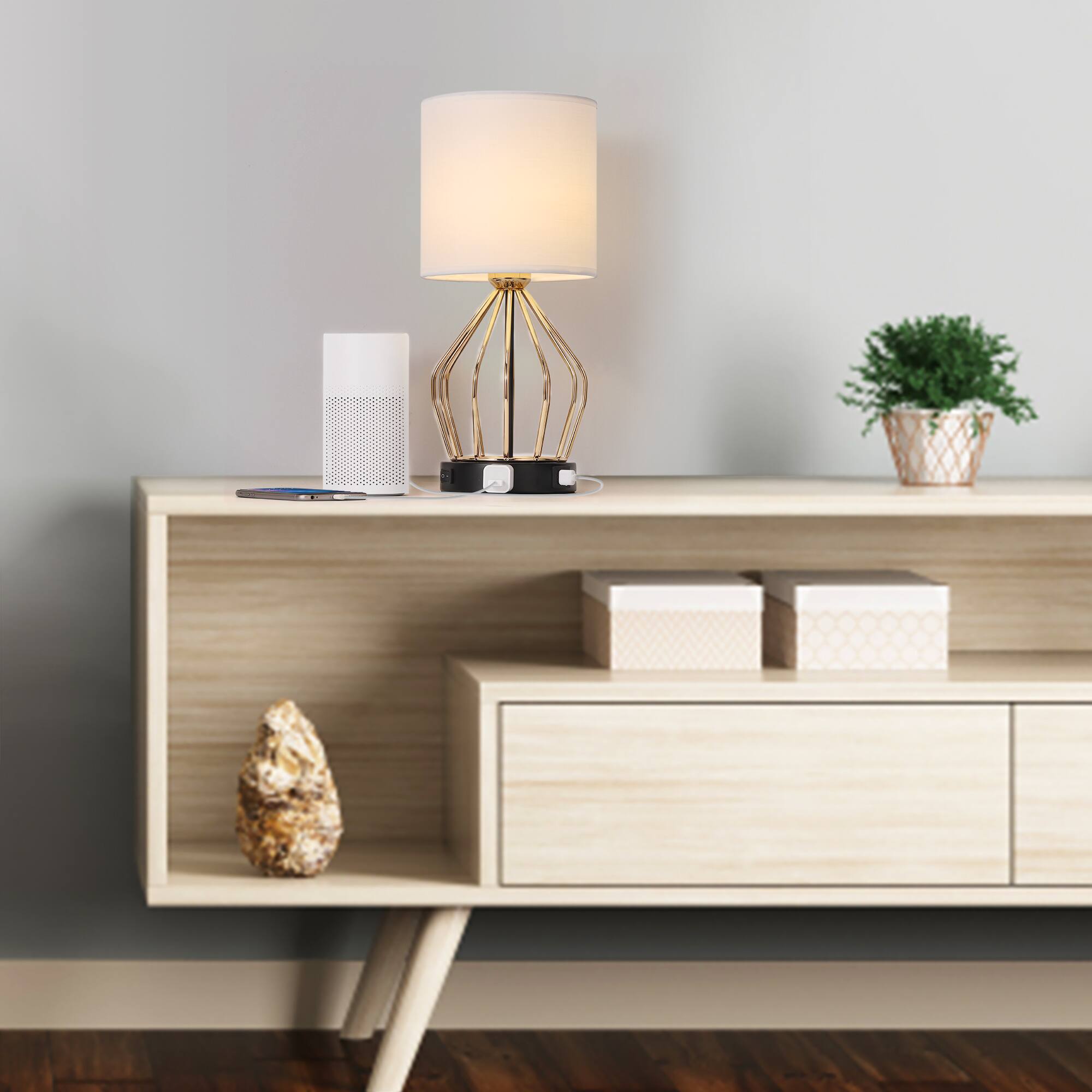 Alt View 2. Oumilen - Set of 2 Nightstand Lamps Metal Desk Lamps for Bedroom.