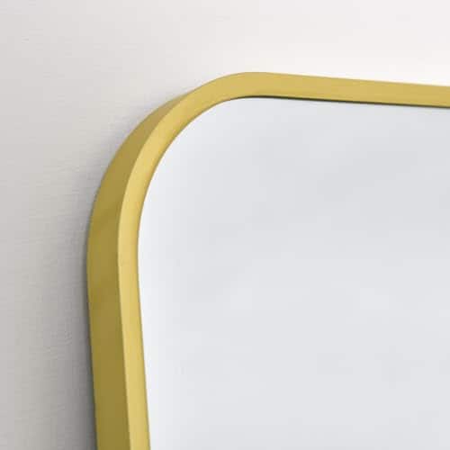 Cedar Assembly - Full Length Mirror - Floor Standing Wall Mountable Body With Sturdy Aluminum Frame Arched Top Design Free - Gold-71"L x 28"W