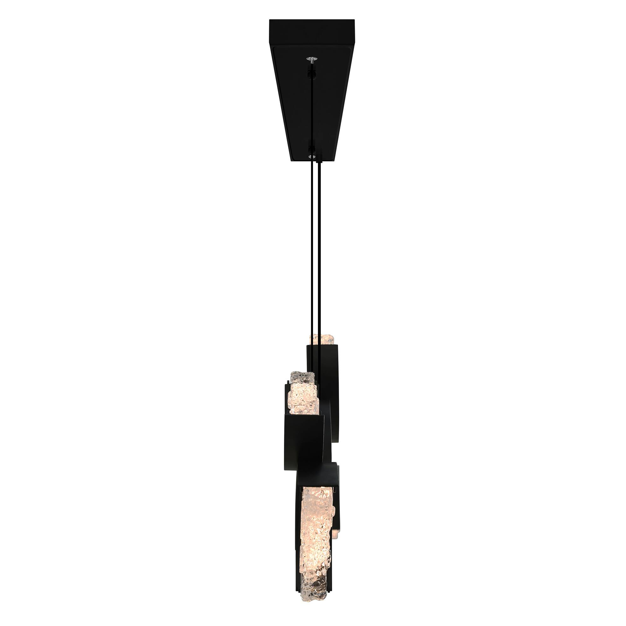 Left. CWI Lighting - Moon Integrated LED Black Chandelier - Black.