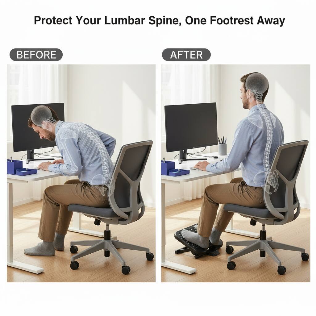 Protect Your Lumbar Spine, One Footrest Away

BEFORE

AFTER