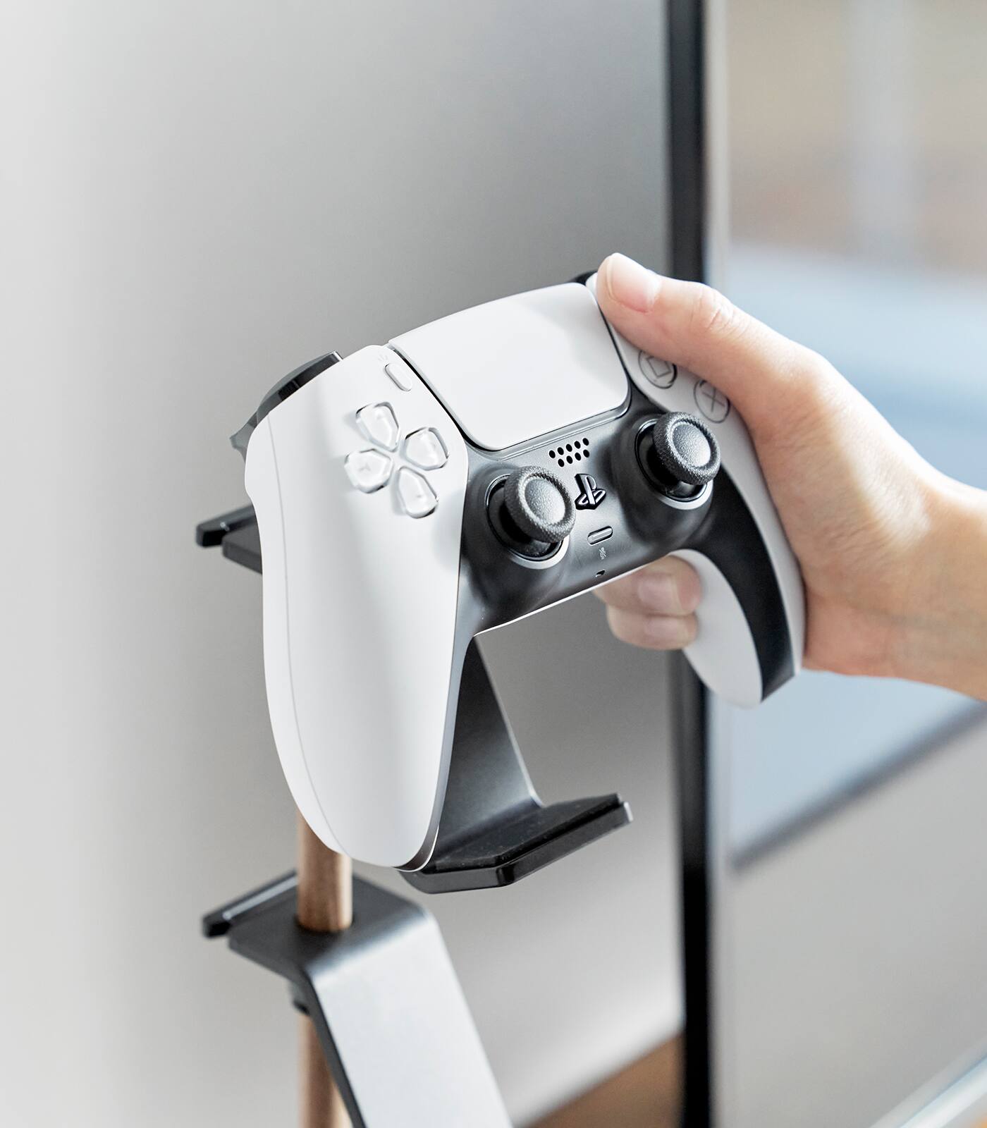 Alt View 1. Yamazaki Home - Controller Stand - Steel + Wood.