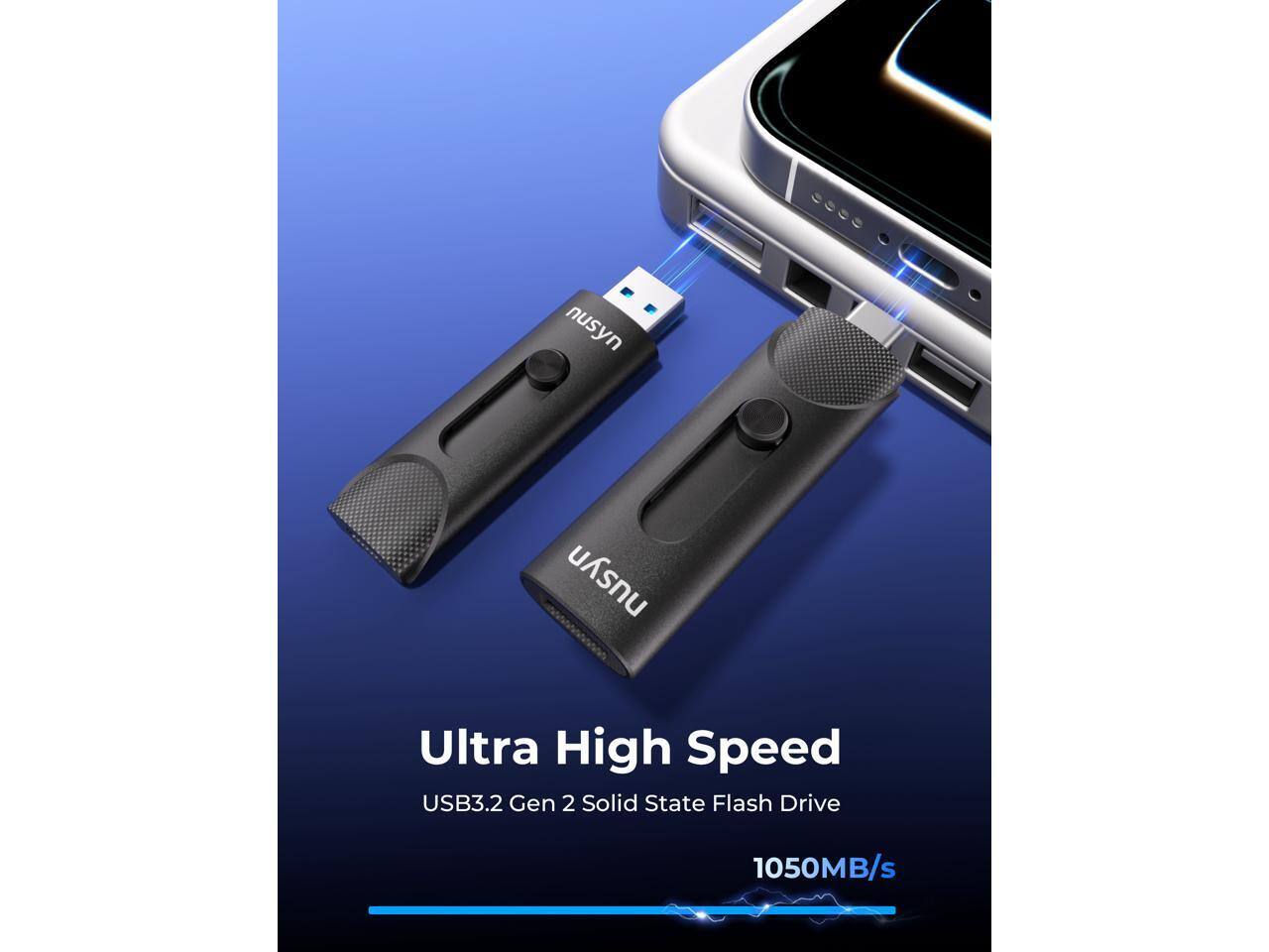 nusyn Ultra High Speed USB3.2 Gen 2 Solid State Flash Drive 1050MB/s