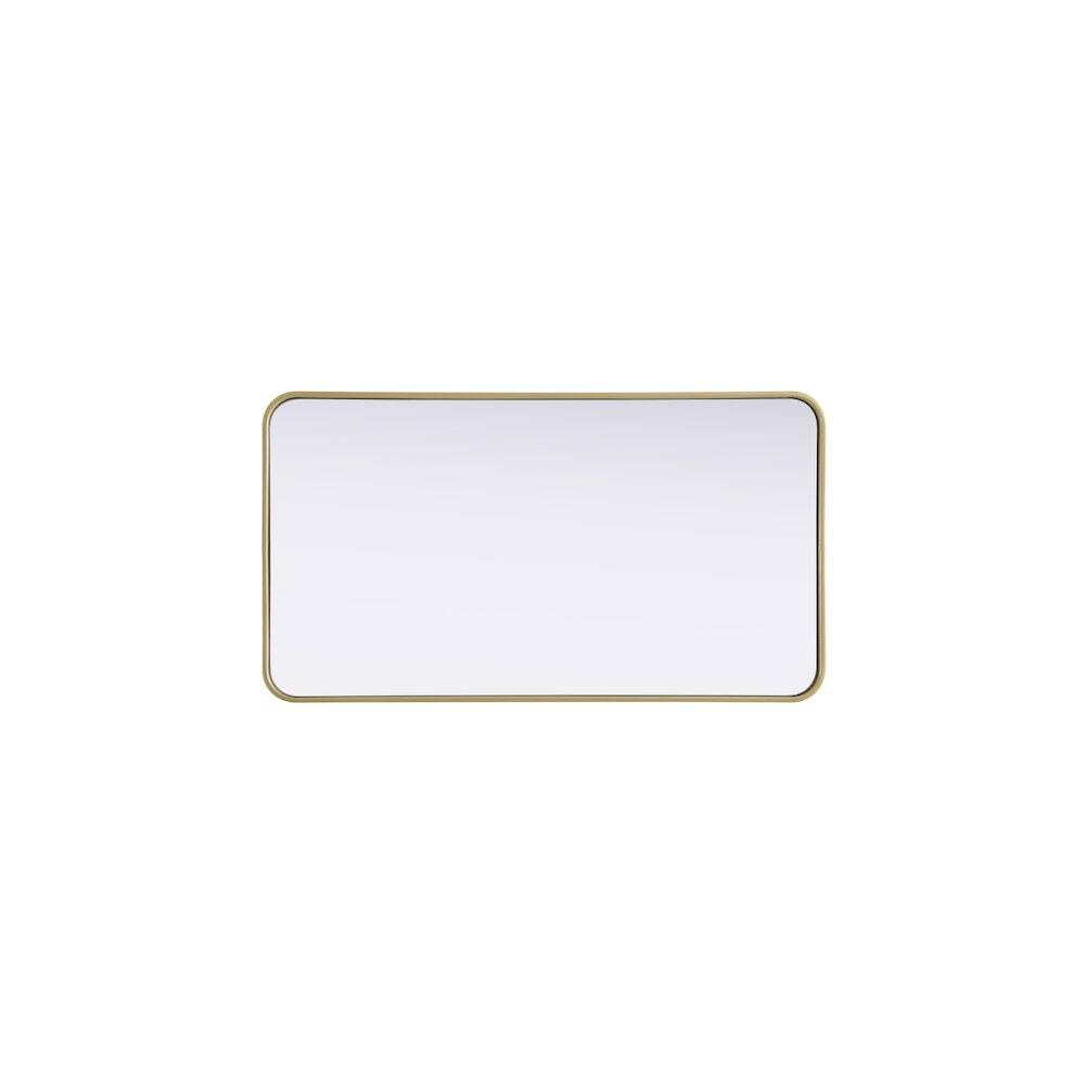 Alt View 4. Elegant Decor - Contour Metal Rectangle Mirror 22x40 in Brass - Brass.