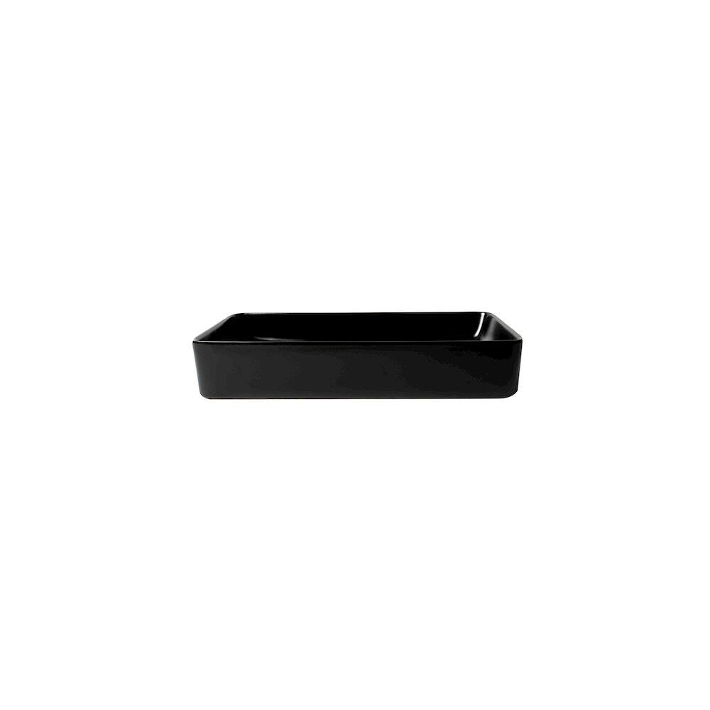 Alt View 1. Alfi - Black Matte 24" Modern Rectangular Above Mount Ceramic Sink - Black.